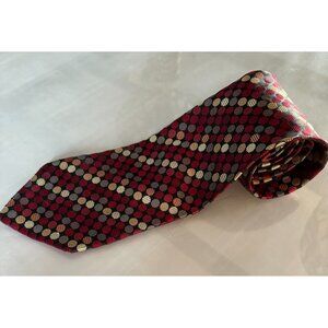 Roberto Villini‎ Tie Men Maroon Polka Dot Silk Necktie Handmade Textured